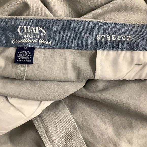 Chaps Size 52 Mens Shorts Flat Front Classic Fit Casual Comfort Pants Gray New - Picture 8 of 9